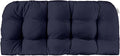 RSH DECOR Sunbrella Tufted Wicker Loveseat Cushion | 44” x 22" | Water and Fade-Resistant Performance Fabric | Outdoor Settee Cushion for Patio Furniture | Made in USA (Canvas Navy Blue)