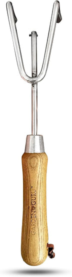 Garden Guru Eco Hand Cultivator Rake Tiller Tool- 100% Recycled Stainless Steel - Rust Resistant - FSC Certified Wood Ergonomic Handle - Great for Gardening Cultivating Loosening Weeding (2 Pack)