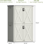 Patiowell 50 Cu.ft Outdoor Storage Cabinet with Lockable Door, Waterproof Horizontal Storage Shed for Tools and Patio Furniture, All-Weather Resin Shed Easy Assemble for Pool or Backyards, Brown