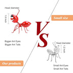 Metal Yard Art Garden Decorative Cute Ant Outdoor Wall Sculptures - Set of 4 Red