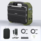 BROWEY 1600W (3200W Peak) Portable Power Station, 1024Wh LiFePO4 Battery with Built-in Solar Panel, 100W USB-C PD, Solar Generator for Camping, RV, Home Backup, Emergency