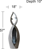 Dancing Couple 57" High Large Modern Indoor Outdoor Decor Faux Stone Floor Fountain with Light LED Standing Waterfall Tall Water Feature for Outside Garden Patio Yard Backyard Porch - John Timberland