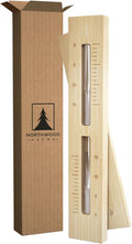 Sauna Sand Timer - Handmade from Finnish Pine Wood - Wall-Mounted Rotating 15-Minute Hourglass with White Sand