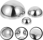 YARDWE 3pcs Gazing Ball Stainless Steel Hollow Ball Half Round Ball Mirror Ball Outdoor Hemisphere Ball Garden Decor for Home Road Yard Patio Ornament