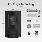 SAN HIMA Portable Sauna for Home - Personal Steam Sauna Box at Home Spa with 3L 1500W Steamer, 9 Levels Heat, 90 Minute Timer, Dimmable LED Light, Foldable Chair, Remote Control for Indoor Outdoor