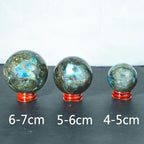 5-6CM/1.97-2.36inch Natural Crystal Ball Labradorite Sphere Moonstone Stone Crafts Polished Decorative Sphere Reiking Healing Crystals Ball Stone Fengshui Home Decoration(50-60mm, Labradorite)