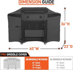 Arcedo Griddle Cover for Blackstone 28 Inch ProSeries, 60 inch Grill Cover for Griddle Cooking Station with Hood, Weather Resistant Outdoor Heavy Duty Waterproof Flat Top Gas Grill Protector, Black