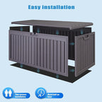 100 Gallon Waterproof Outdoor Storage Box, Outside Resin Deck Box for Patio Cushions, Garden Tools and Pool Supplies
