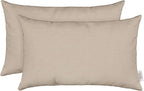 RSH Décor Sunbrella Jumbo Lumbar Pillow Covers – Set of 2 | 26" x 16" | Outdoor Use – Patio, Lounge, Adirondack, Deck | Water & Fade-Resistant | Play Oat | Includes Down-Alternative Inserts