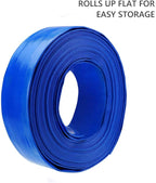 Eastrans 2.5 IN x 100 FT Heavy Duty Flat Discharge Hose, Weather & Burst Resistant, Best Hose for Inground Pools, Pool Filter & Drain Hose