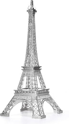 ESHATO Silver Metal Eiffel Tower Statue, 10inch Decorative Figurine Replica Stand Holder for Cake Topper Table Decor Gift Party Home Decoration