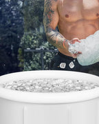 XL Ice Bath Tub for Athletes & Adults - 105 Gallons Ice Tub, Cold Plunge Tub with Cover, Ice Plunge Tub for Recovery & Cold Water Therapy, Inflatable Ice Bath Barrel for Indoor Outdoor- Grey