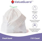 Trash Bags Garbage Bag 13 Gallon Drawstring Tall Waste Bag for Kitchen Office Party 0.6 Mil (110 Count)