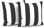 LVTXIII Set of 2 Patio Throw Pillows Waterproof 16"x16" Fade Resistant Outdoor Throw Pillows with Inserts, Fluffy Decorative Garden Toss Pillow Cushions for Home Patio Coach Sofa Use, Cabana Black