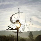 Flower Fairy Dancing with Dandelion, Art Sculpture Fairies for Fairy Garden, Angel Metal Ornaments Gardens Art Sculpture, Outdoor Decorations for The Courtyard, Christmas and Halloween Lawn (B)