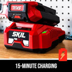 SKIL PWR CORE 40 Brushless 40V 15'' String Trimmer Kit with Smart Load Includes 2.5Ah Battery and Auto PWR Jump Charger- LT4832C-11