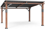 Macrout 10'x12' Outdoor Gazebo, Heavy Duty Pergola with Sloped Metal Roof and Aluminum Frame, Permanent Gazebos for Patio, Decks, Backyard, Garden, 4718 (10'x12')