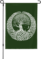 Viking Tree Garden Flag Vertical Double Sided Outdoor Yard Tree Flags 12.5x18 Inch Burlap Banners Vertical Double Sided for Outdoor Decor Lawn