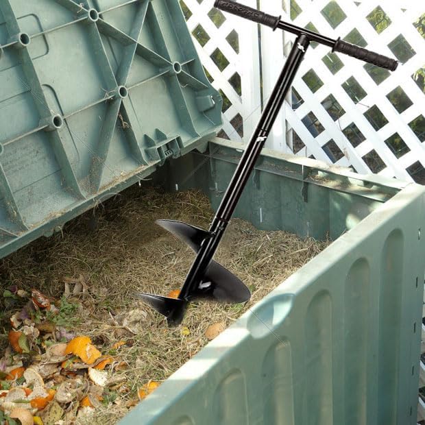 Compost Turner Aerator,Compost Stirrer Tool for Outdoor Composting Manual Compost Bin Aerator Rotating Aerator Soil Tiller