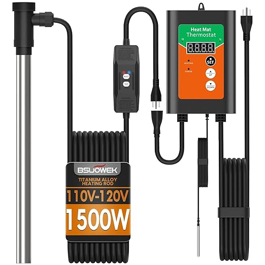 1500W Titanium Fully Submersible Portable Electric Immersion Large Pool & Hot Tub Water Heater with LCD Thermostat & GFCI Leakage Protection, Ideal for Baptistry, Bathtub, Bucket, Swimming Pool (GO)