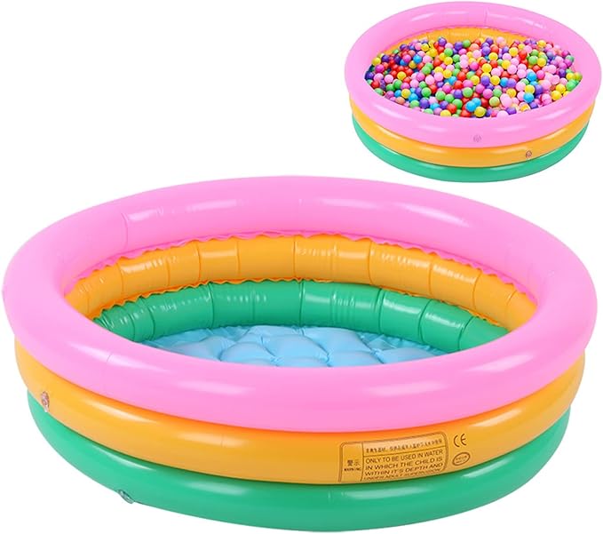 Children Swimming Pool, Round Shape Bright Color Baby Basin Pool, Inflatable Swimming Pool for Indoor (M)