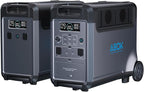 Portable Power Station with Extra Battery, 3840Wh LiFePO4 Battery, 3600W Electric Solar Generator for Garage, Home, Off-Grid Living, Camping, RVs, Outdoor Adventures