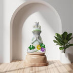 Large Garden Statue Yoga Frog Sustainable Eco-Friendly Solar Lights with LED Sustainability Sculpture Courtyard Balcony Home Decoration（12" Tall