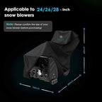 Snow Blower Cover 600D Heavy-Duty Waterproof Oxford FabricTear-Resistant for Outdoor Snow Thrower Cover Universal for EGO,Troy Bilt, Snow Joe,Protection with Storage Bag