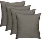 RSH DECOR: Square Throw Pillows Set of 4 | 17” x 17” | All-Weather Spun Fabric | Water and Fade-Resistant | Outdoor Accent Pillows for Patio Furniture | Charcoal Grey