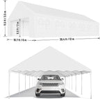 20'X40' Party Tent with Removable Sidewall Windows, Outdoor Heavy Duty Wedding Gazebo, Event Shelter Wedding Canopy Tent for Parties Carport BBQ, White & Wave Edge