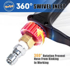 TOOLCY Pressure Washer Gun with Extension Wand, High Power Washer Gun with 3/8" Swivel Plug & M22-14mm Male Fitting, 1/4" Quick Connect Curved Wand for Car Wash, Compatible with Foam Cannon, 5000 PSI