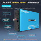 4000W Pure Sine Wave Power Inverter Voice Control AI Voice Assistant Support English 24V to 120V 60HZ with LCD Display, USB Port, for Car Home Laptop Truck