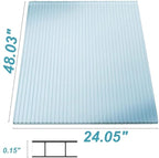 28 Pcs Polycarbonate Greenhouse Panels, 4' x 2' x 0.15'' Twin-Wall Panels, UV Protected Reinforced Clear Sheets for Greenhouse, Outdoor, Plant Stand Roof (28)