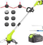 Aokia String Trimmer: Cordless Weed Wacker with 40V 2.0Ah Battery - Lightweight Electric Lawn Edger - 2 in 1 Trimmer & Edger Lawn Tool Grass Cutter with 2 Plastic Blades for Garden, Yard