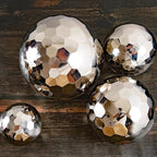 304 Stainless Steel Gazing Ball Sculptures Diamond Ball Decoration Mirror Hollow Decor Ball Reflective Garden Sphere Hollow Metal Ball Ornament Statues Gazing Globe for Home Garden (3 inch)