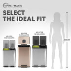 SIMPLI-MAGIC 13.2 Gallon (50L) Step Trash Can – Kitchen Garbage Can with Slow-Close Lid – Odor Control, Hands-Free, Easy to Clean, Brushed Stainless Steel (Rose Gold)