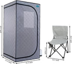 Sauna, Full Size Steam Sauna Tent, Portable Steam Sauna for Home Spa, Home Indoor Sauna, Full Body Sauna Tent for Relaxation (Gray Full Size)