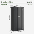 Aoxun 22 Cu.Ft Outdoor Storage Cabinet Outdoor Metal Shed with 2 Adjustable Shelves 3 Layer Indoor& Outdoor Waterproof Vertical Storage Shed for Patio Garden, Garage, Porch (Dark, 2.5'x1.5')