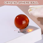 uxcell 25mm/1" Crystal Sphere Ball Glass Solid Decorative Sphere Crystal Ball Prop Ornament for Feng Shui Divination Fortune Telling Tabletop Fountain Decoration, Amber