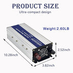 1200W Pure Sine Wave Inverter-12V DC to 110V 120V AC Power Converter with 2 AC Outlets, 12 Volt Power Inverter for Truck, Rv, Camping, Home, Emergency Power