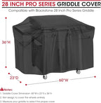 Unicook Griddle Cover for Blackstone 28 Inch ProSeries Grill, Outdoor 60 Inch Flat Top Gas BBQ Grill Cover，Unique UV Resistant Waterproof Vinyl with Polyester Lining, All Weather Protection