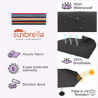 Midtown Umbrellas The Wooden 8 Feet Patio Umbrella With Sunbrella Spectrum Carbon Acrylic Fabric - Aluminum Frame Market Umbrella For Backyard, Deck, Garden, Pool - Wooden Pole