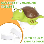 Mini Floating Chlorine Dispenser Holder Fits 1 Inch Chemical Tablets ONLY,Pool Chlorine Floater for Spa, Hot Tub and Small Pools (Turtle)