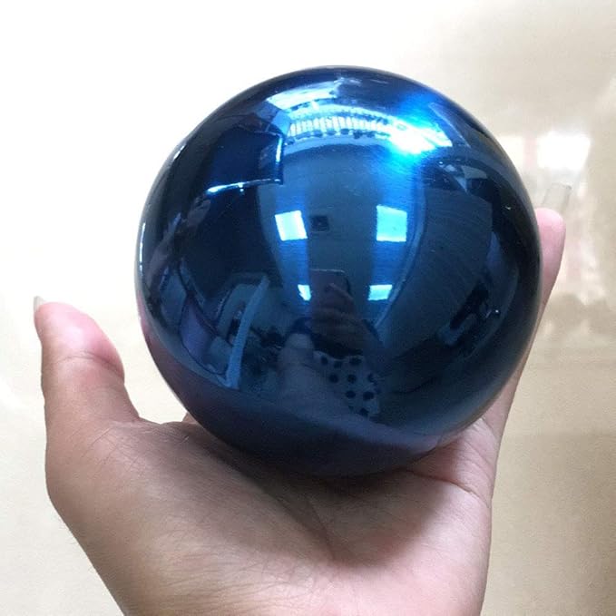 6 inch Diameter Blue Gazing Ball,Blue Stainless Steel Polished Reflective Smooth Garden Sphere Globe Mirror,Colorful and Shiny Addition to Any Garden or Home