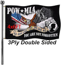 Jayus Eagle Pow Mia Flag Double Sided 4x6 Outdoor-Vivid Colors polyester 220D 3Ply Pow Flags Banner- You Are Not Forgotten Prisoner of War Mia Flag with 2 Grommets