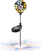 WNP Outdoor Christmas Solar Stake Light Decoration Garden Waterproof,Colorful Glow Solar Powered Flower Ball Light Decorative Outdoor Landscape Solar Absorbed Lights for Yard,Path
