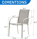 Outdoor Dining Chairs Set of 6, Stackable Patio Chairs with Textilene Fabric, Lightweight Garden Chairs for Poolside, Backyard, Camping, Grey