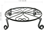 1 pack 10"-12" Metal Plant Stand Outdoor, for Flower Pot Heavy Duty Potted Holder Round Wrought Rustproof Iron Planter Stand, plant Stands Indoor Clearance and Outdoor patio - 12 Inches Black