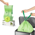 SUPERBIO 4 Gallon Compostable Drawstring Food Scrap Bags,15.1 Liter, 40 Count, 0.9 Mil,Heavy Duty Waste Bags, BPI, Seedling and OK compost INDUSTRIAL