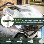 1200PSI Cordless Electric Pressure Washer Pro (21V 2000mAh 2 Batteries), 16.4FT Drain Hose, 6-in-1 Nozzle, Pressure Washer Gun for Cars Fences Driveways Patios Home Cleaning